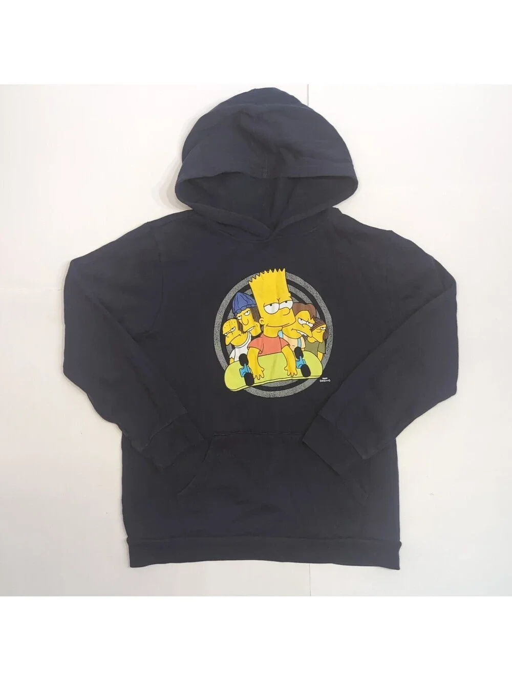 The Simpsons Old Navy Youth Hooded Sweatshirt Size XL Blue Bart Skateboard